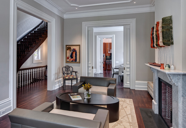 Wicker Park Historic Restoration contemporary-vardagsrum