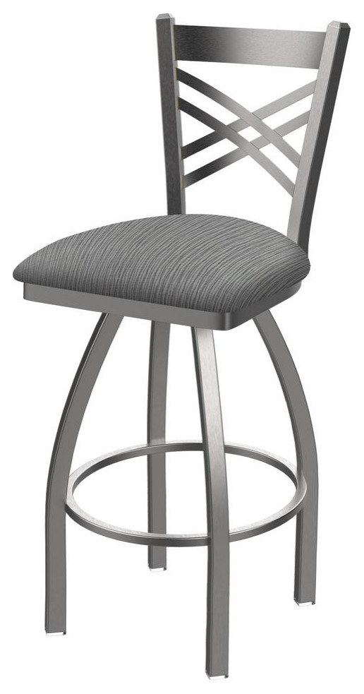 820 Catalina 25 Swivel Counter Stool with Stainless Finish and Graph Alpine Seat