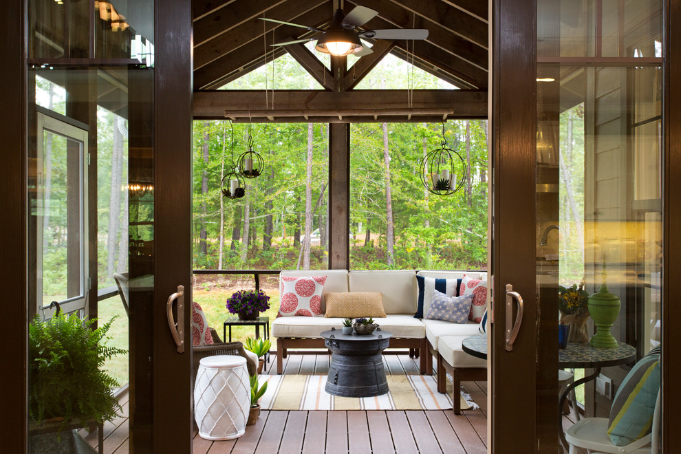 Photo of a traditional sunroom in Richmond with dark hardwood floors and a standard ceiling.