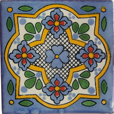 6x6 4 pcs Sky Talavera Mexican Tile