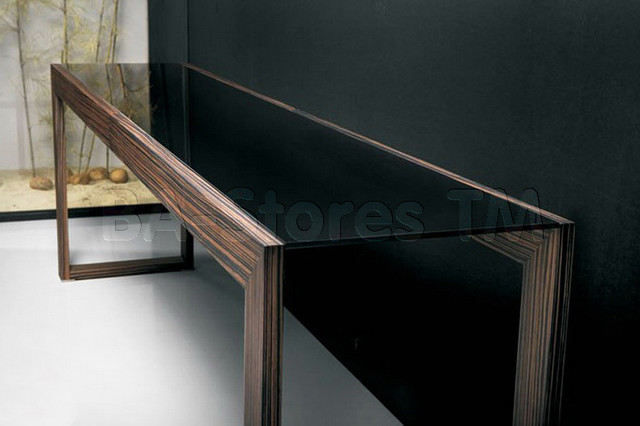 Hanover Ebony-Black Glass Console Table modern-konsolentische