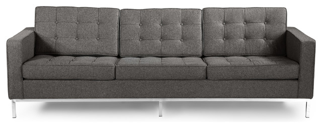 Midcentury Modern Floine 3 Seat Sofa Contemporary Sofas By Midcentury Modern Floine 3 Seat Sofa Cadet Gray Tweed Material Wool