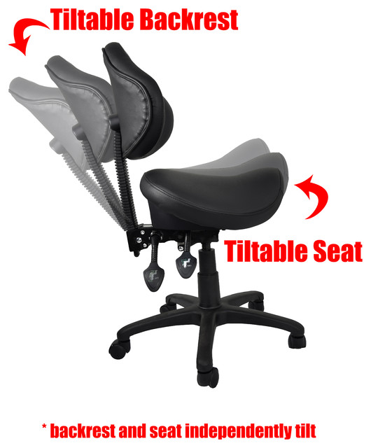 Ergonomic Task Mid Back Saddle Seat Side Office Chair Stool With