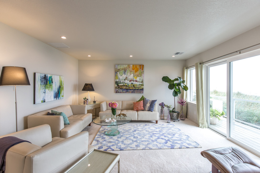 Inspiration for a beach style living room in Seattle.