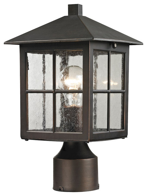 Thomas Lighting Shaker Heights 1-Light Post Mount Lantern 8201EP/70, Bronze