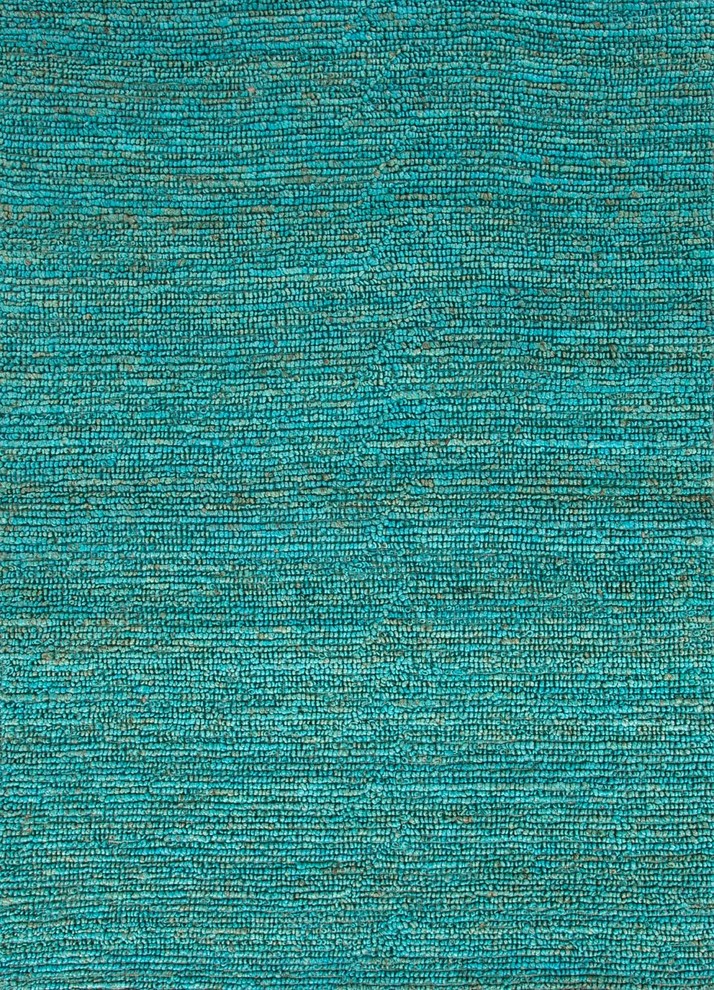 Naturals Solid Pattern Jute Blue/Area Rug (3.6 x 5.6)