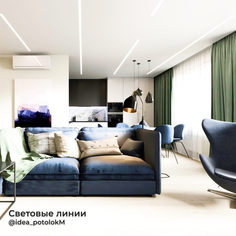 Световые линии на потолке