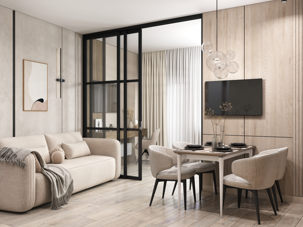 Проект современной квартиры 39 м² в Москве для двоих