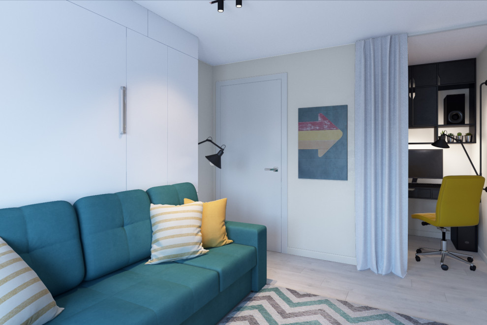 Гостиная с функцией спальни для молодой семьи.