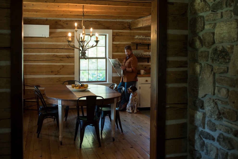 Inspiration for a rustic dining room remodel in Chicago