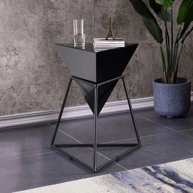 Black Geometric End Table Accent Side Table Los Angeles par HOMARY