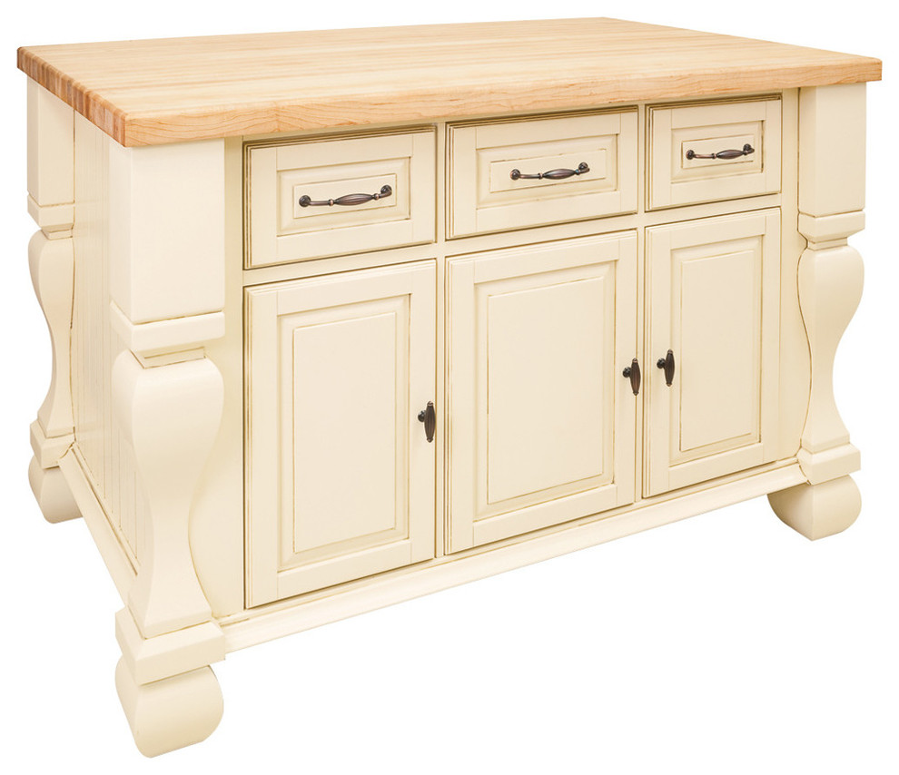 Jeffrey Alexander Tuscan Kitchen Island Antique White French Country