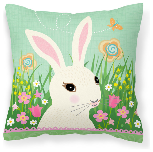 Easter Bunny Rabbit Fabric Decorative Pillow - Contemporary - Outdoor ...