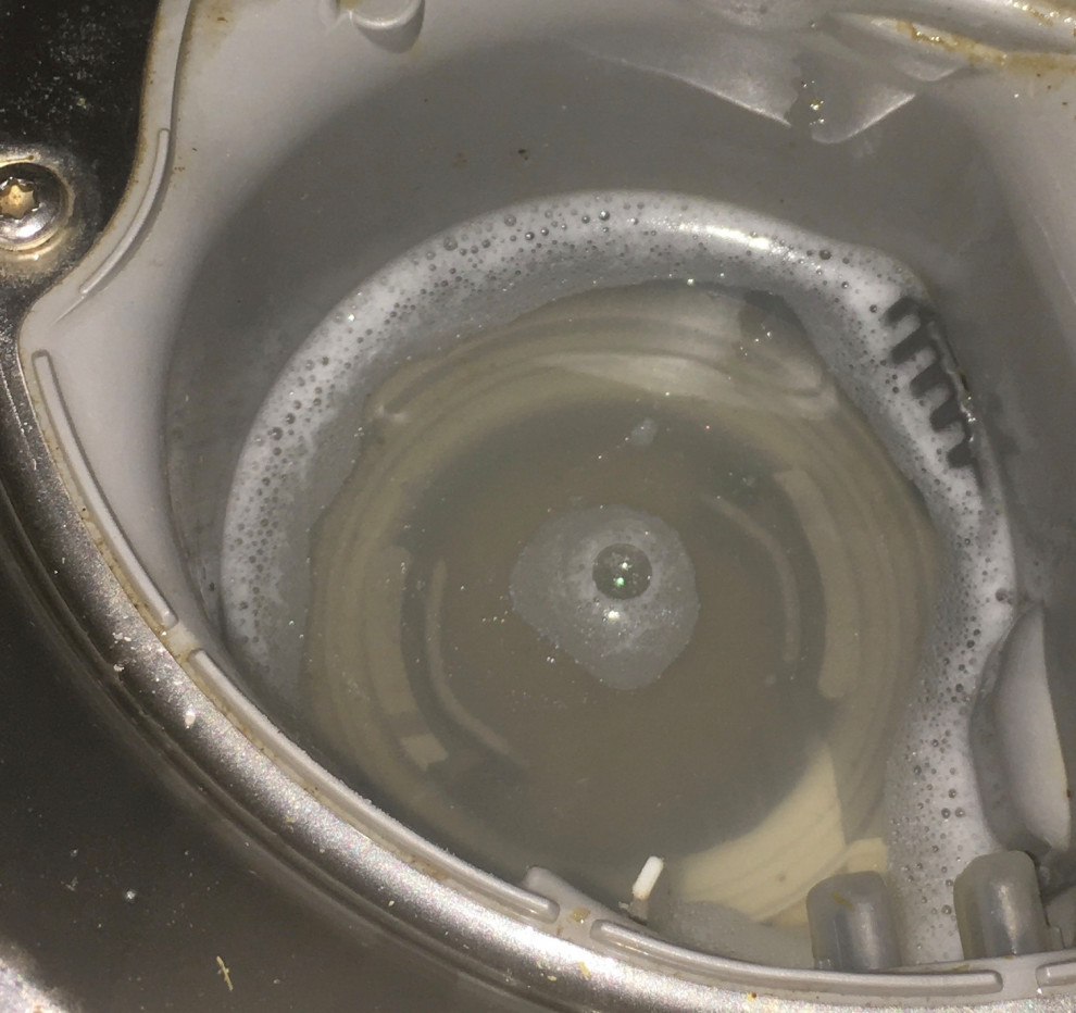 My bosch dishwasher has a dirty water with a little soupy suds