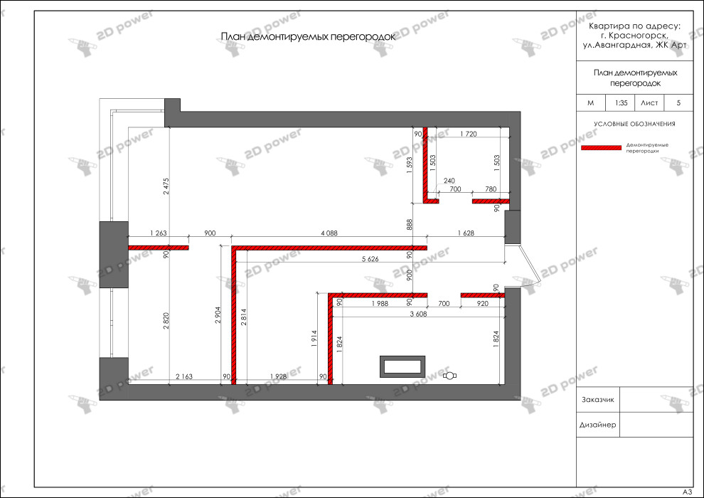 Рабочая документация для дизайн-проекта квартиры