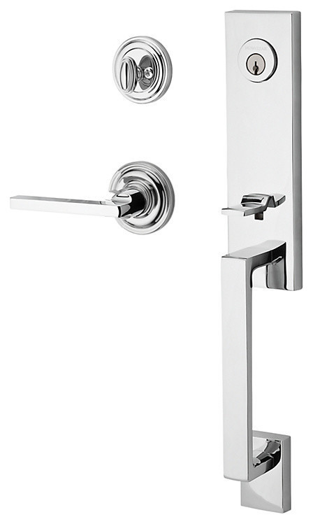 Baldwin Reserve 9BR1800-037 Seattle Single Cylinder Handleset with Left-Handed Contemporary Square Lever in Polished Chrome 