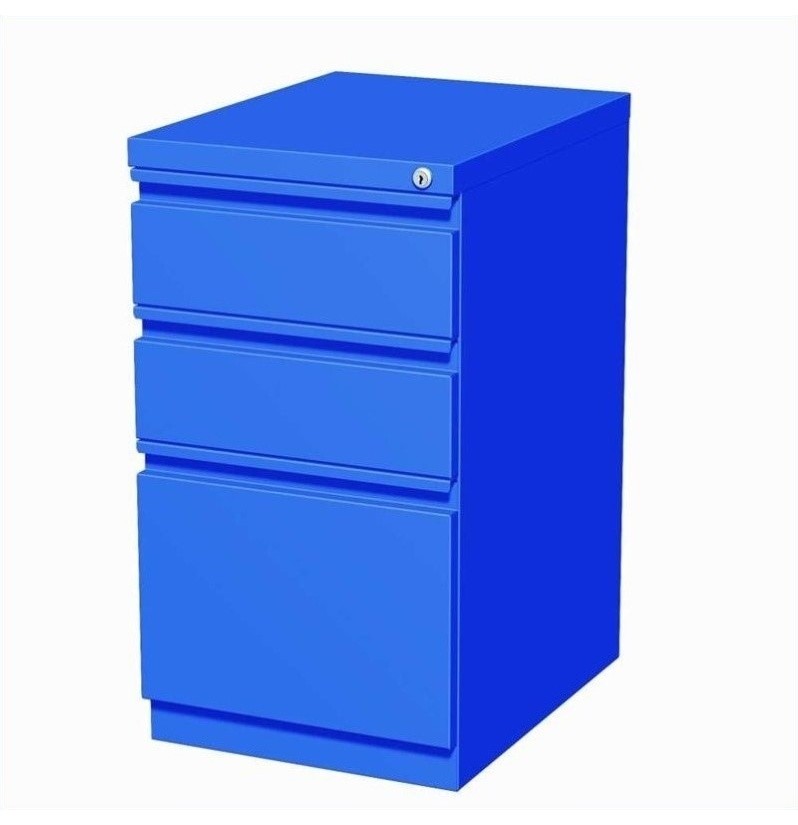 Hirsh 20-inch Deep Metal Mobile Pedestal File 3-Drawer Box/Box/File Classic Blue