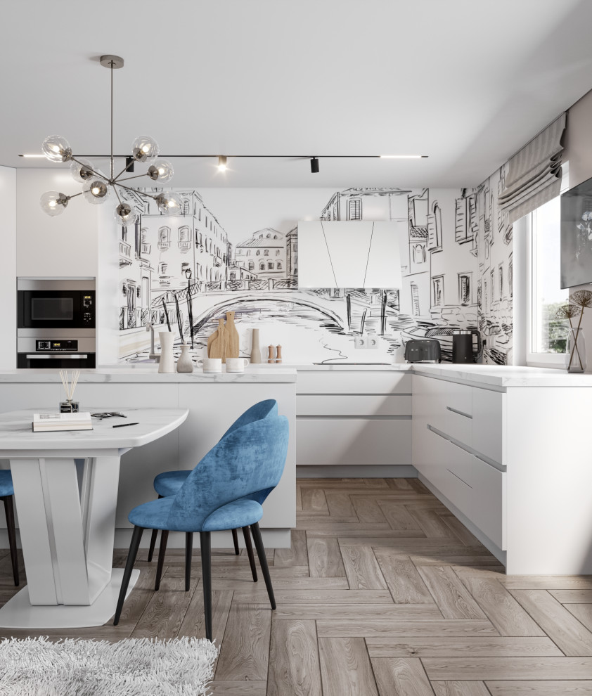 3D-визуализация кухни / обеденной зоны.2