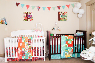 Eclectic Twin Nursery traditional-nursery