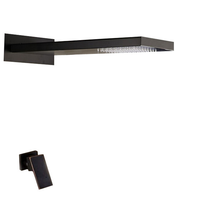 Waterfall Rainfall Oil Rubbed Bronze Shower System Contemporary Waterfall Rainfall Oil Rubbed Bronze Shower System
