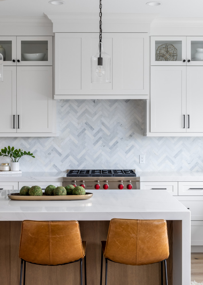 Example of a transitional kitchen design in Orange County