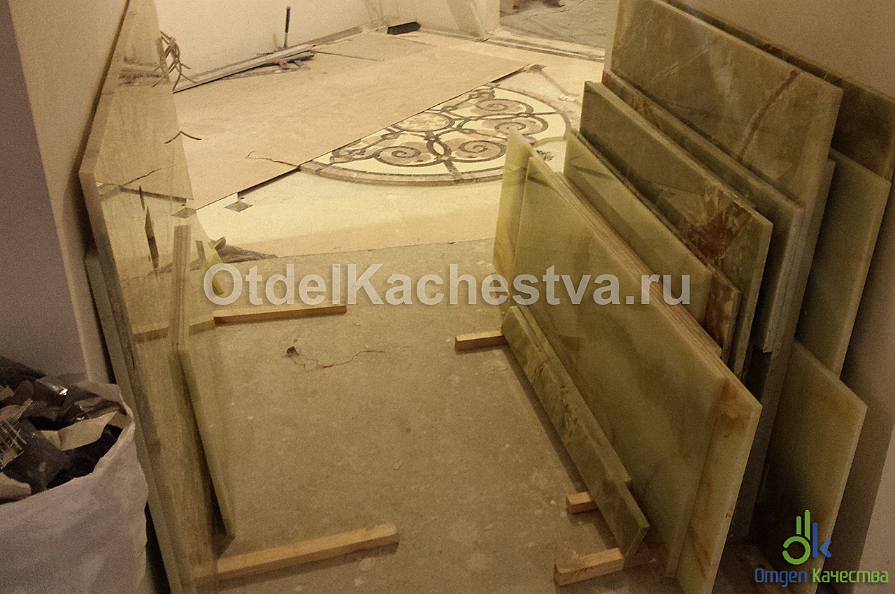 Укладка мрамора в санузле