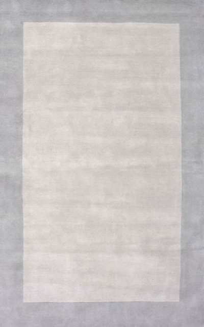 Simplicity Hand-Tufted Border Rug, Gray, 8'3"x11'