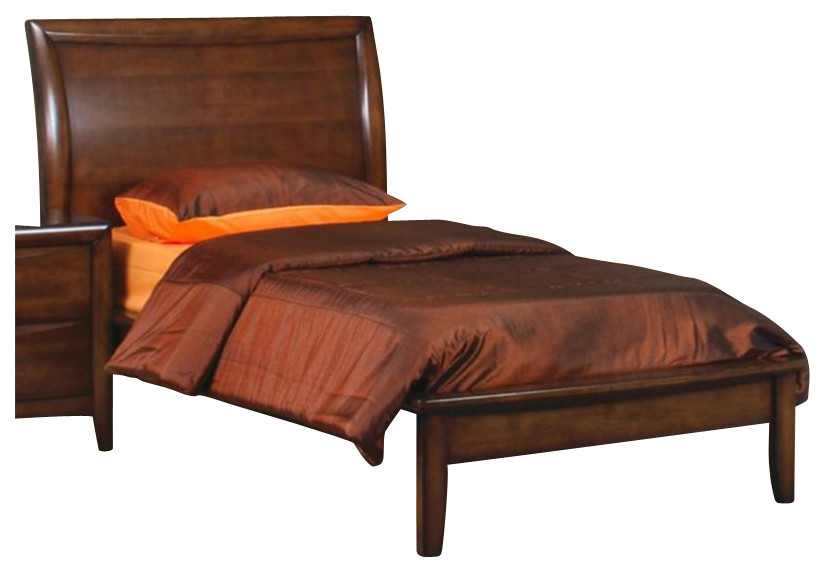 Coaster Hillary and Scottsdale Platform Bed in Warm Brown Finish-Twin Size