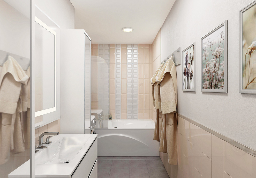 Картира в холодных оттенках с элементами неоклассики