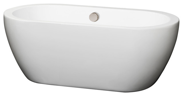 Soho Center Drain Soaking Tub White With Brushed Nickel Soho 60 Center Drain Soaking Tub White With Brushed Nickel