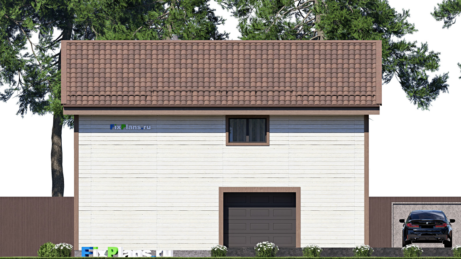 Проект дома с мансардой 7х11 м S108м2 F-17459