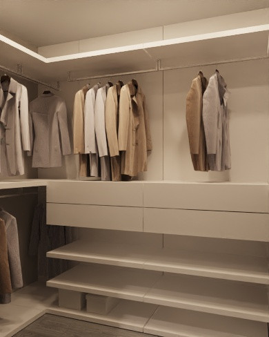 Современная  квартира в серо-белый тонах