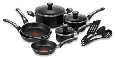 T-Fal Total Non-stick 12-Piece Cookware Set in Black