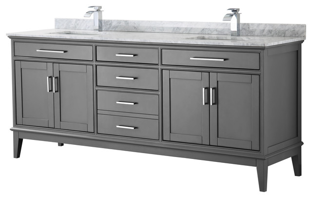 80 Inch Double Bathroom Vanity - Transitional - Bathroom Vanities And ...