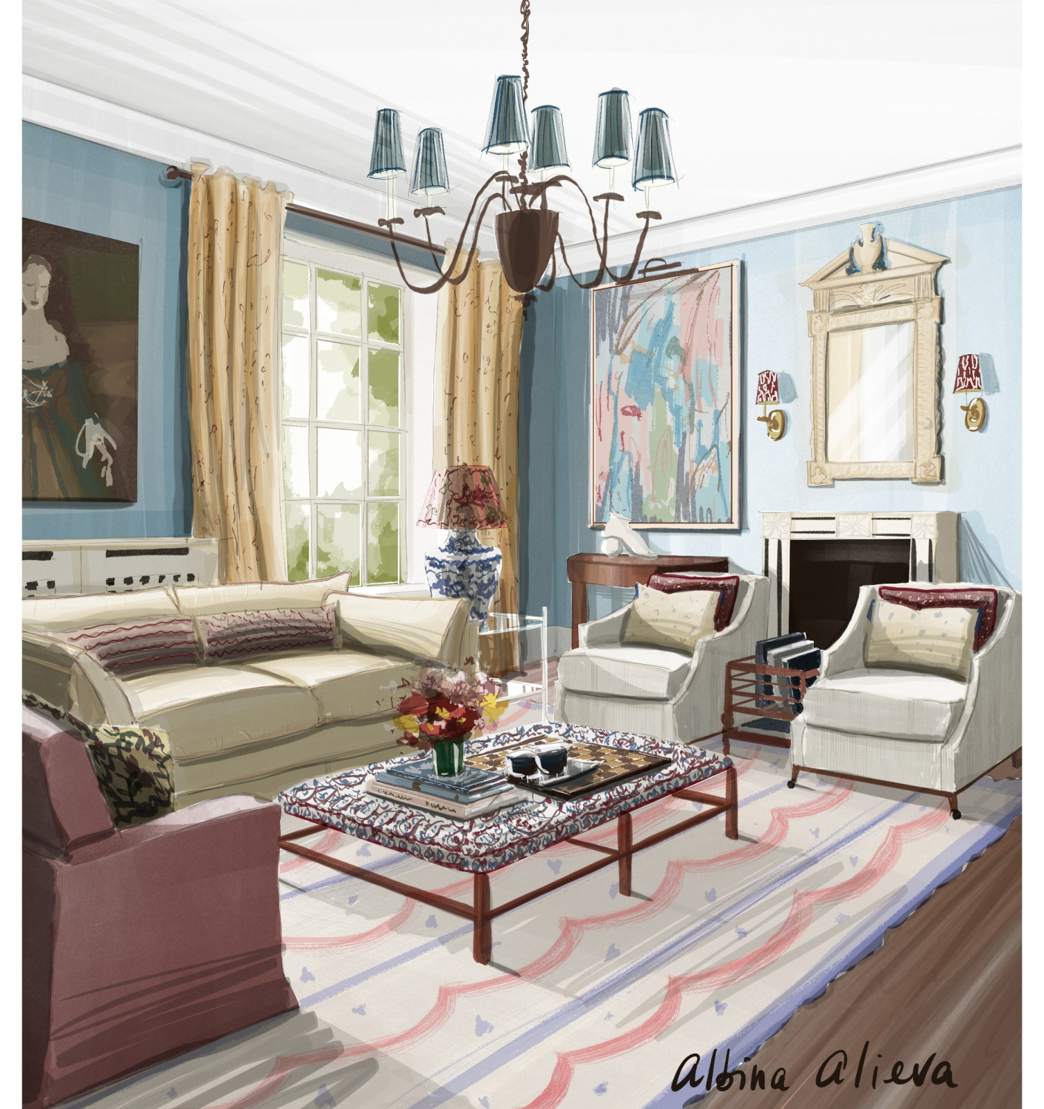 Interior Concepts – Procreate Sketches by Albina Alieva