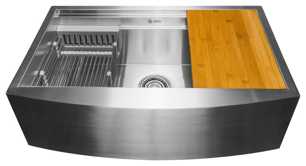 akdy 33 apron farmhouse handmade stainless steel kitchen sink