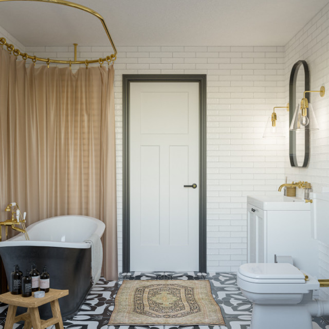 Masonite Winslow Solid Core Interior Door transitional-bathroom