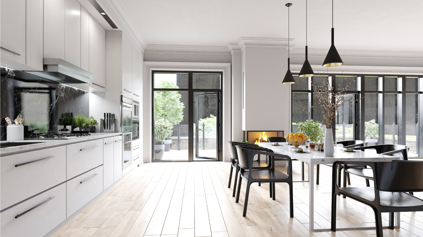 Bright Contemporary Kitchen with Natural Accents in Chiswick
