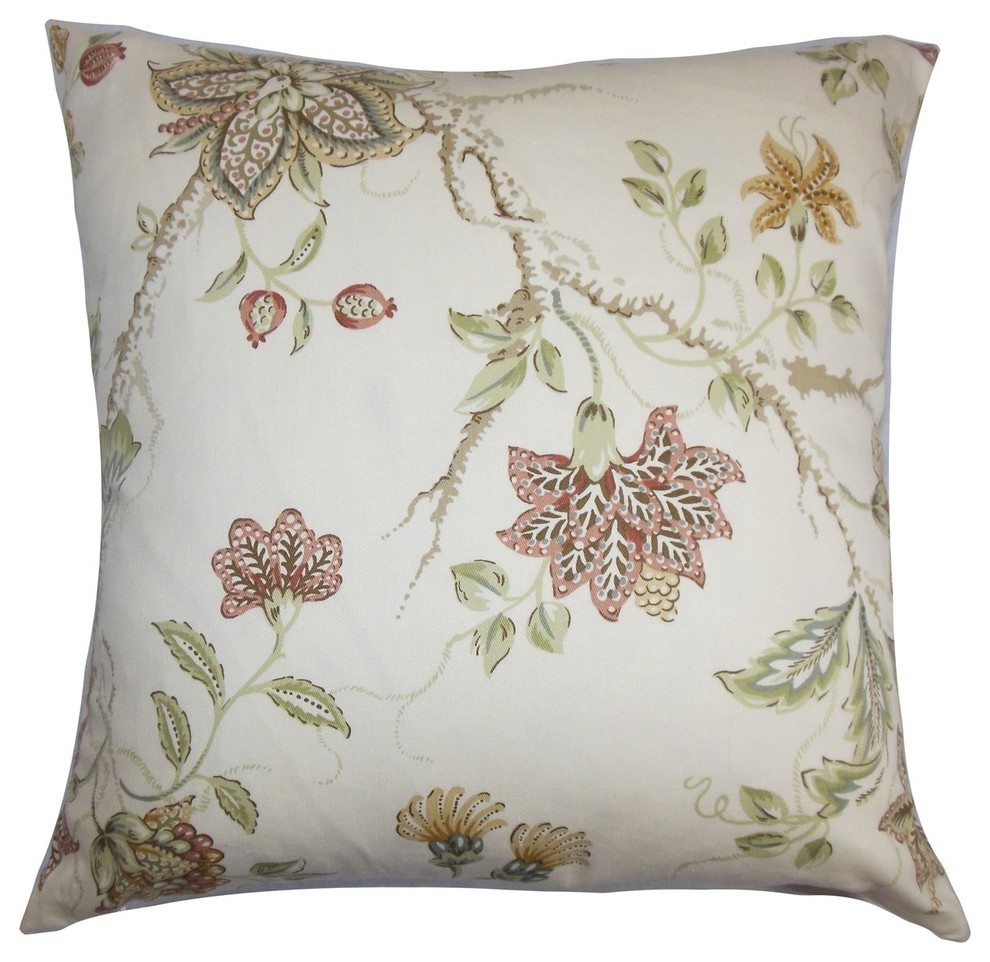 Ululani Floral Pillow Red White 18"x18"