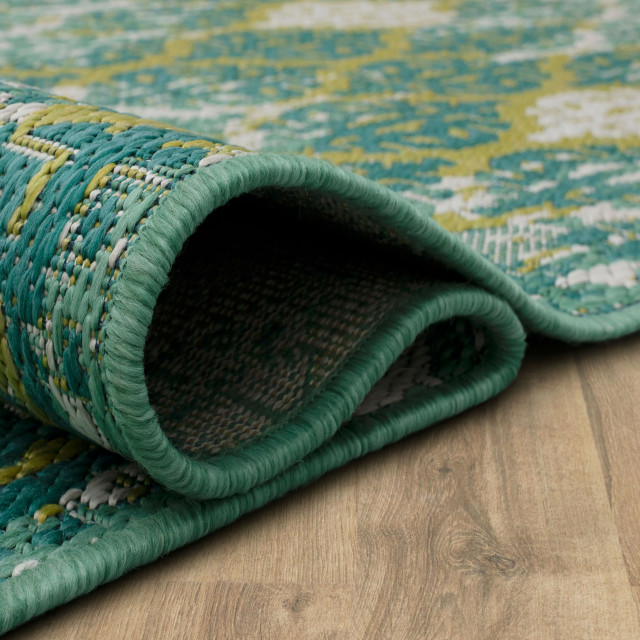 Mohawk Home Stamped Ikat Tandoori Outdoor Area Rug, 4'x5' 6 ...