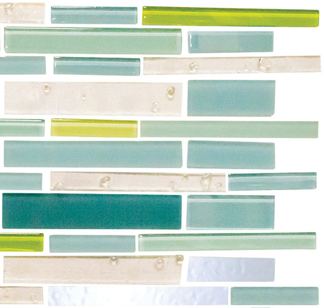Seafoam Green And Lime Glass Tile Contemporary Mosaic Tiles by