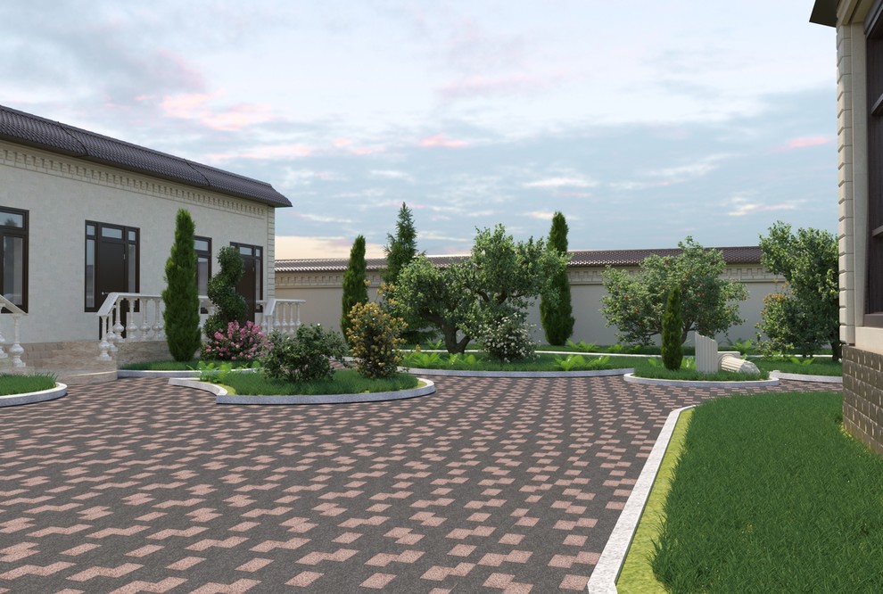 частный дом дизайн проект двора и прилегающей территории