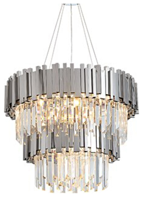Gio Collection Polished Chrome Crystal Chandelier - Contemporary ...