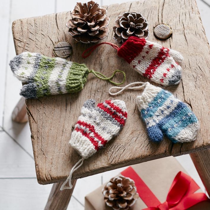 Knit Mitten Ornaments