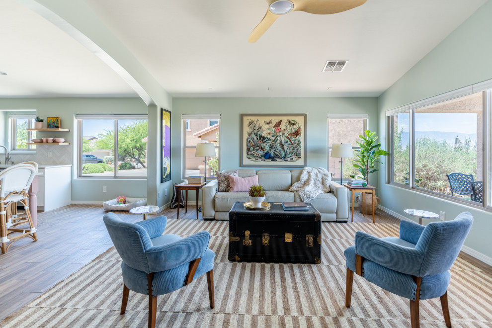 This is an example of a transitional living room in Phoenix.