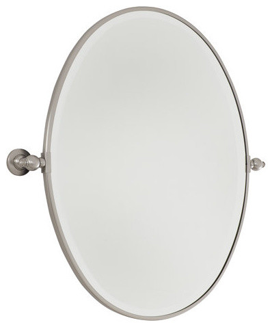 Large Oval Mirror Beveled Brushed Nickel With Excavation Glass - Oval Brushed Nickel Vanity Mirror Large Oval Mirror Beveled Brushed Nickel With Excavation Glass - Oval Brushed Nickel Vanity Mirror