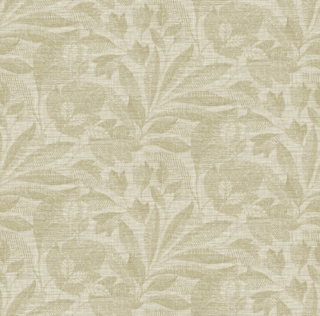 Lei Gold Leaf Wallpaper, Bolt - Transitional - Wallpaper - by Brewster ...