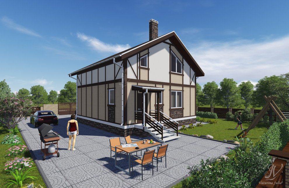 Эскизный проект индивидуального двухэтажного жилого дома в г. Кохма