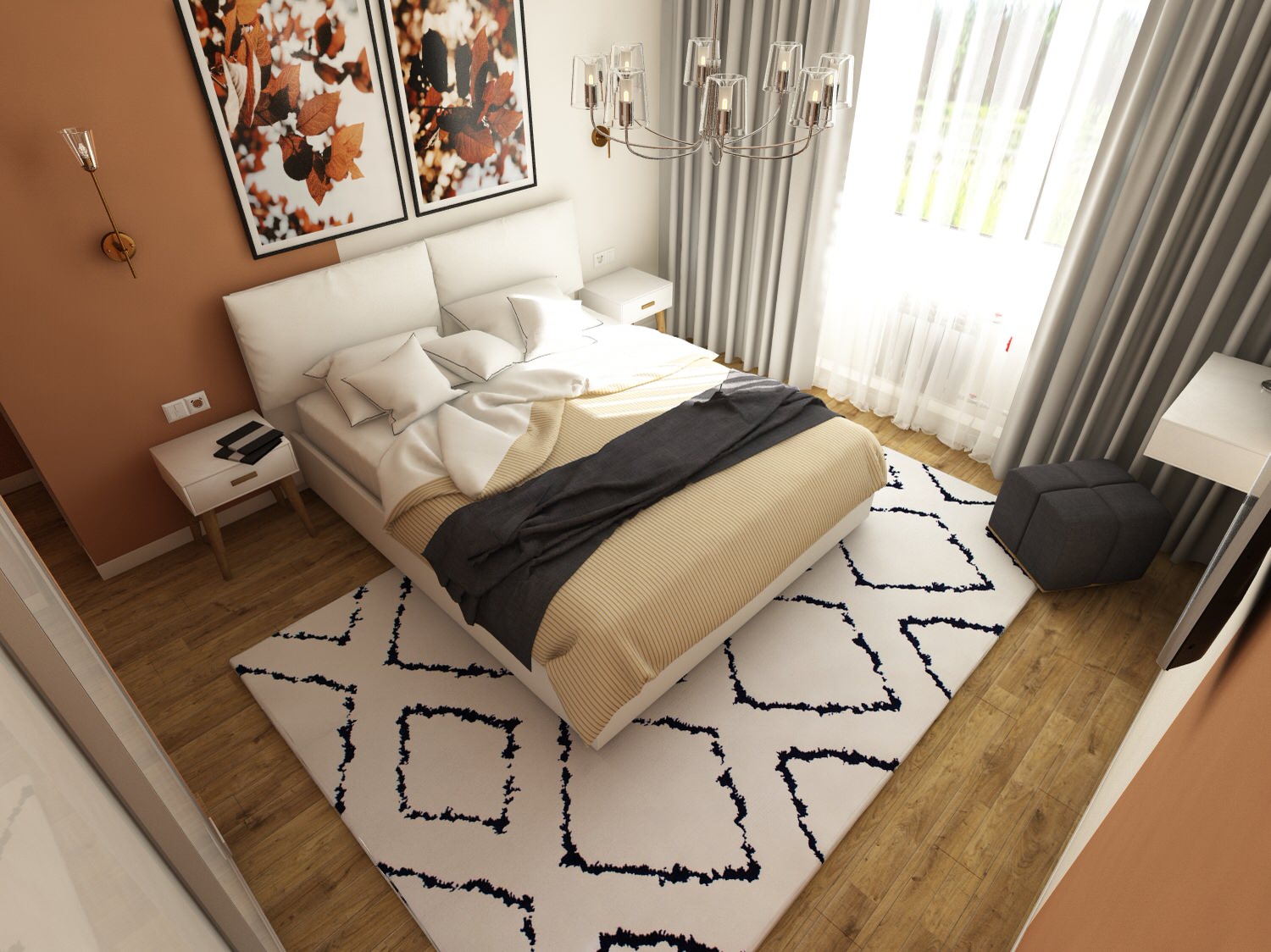 Квартира 60 кв.м. ТЗ от заказчика "Ярко и не ярко))"