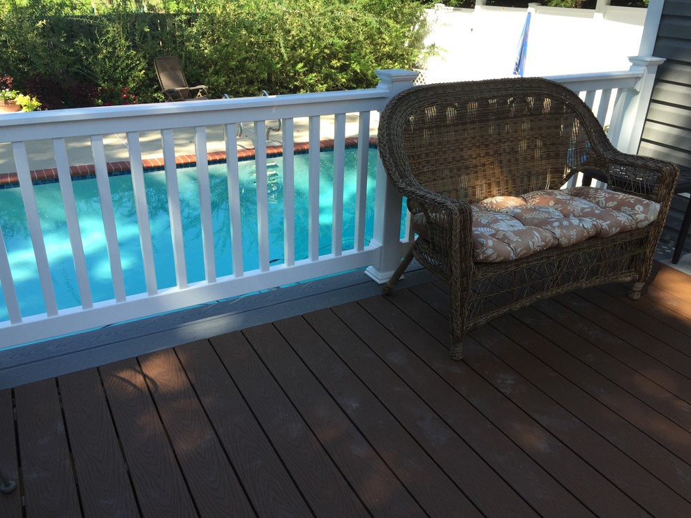 Mid-sized deck photo in Baltimore with no cover